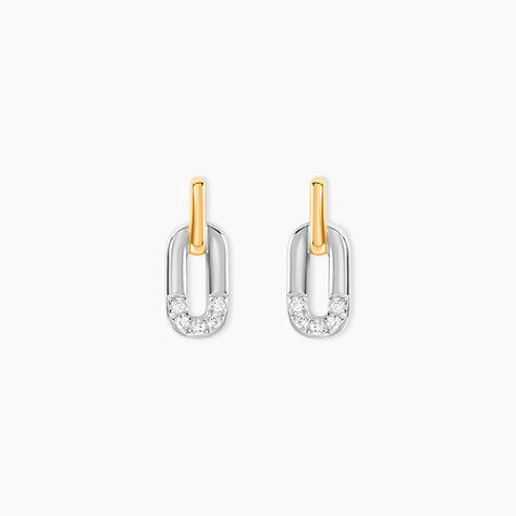 Boucles D'Oreilles Puces Or Jaune Argent Blanc Oxyde De Zirconium - Puces Femme | Marc Orian