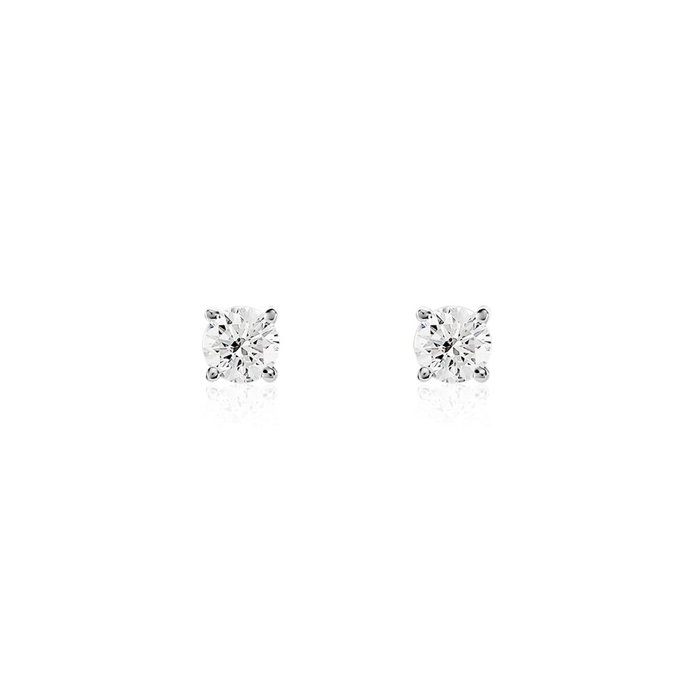 Boucles D'oreilles Puces Or Blanc Aphrodite Diamants - Puces Femme | Marc Orian