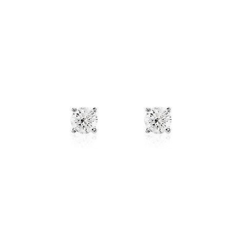Boucles D'oreilles Puces Or Blanc Aphrodite Diamants - Puces Femme | Marc Orian