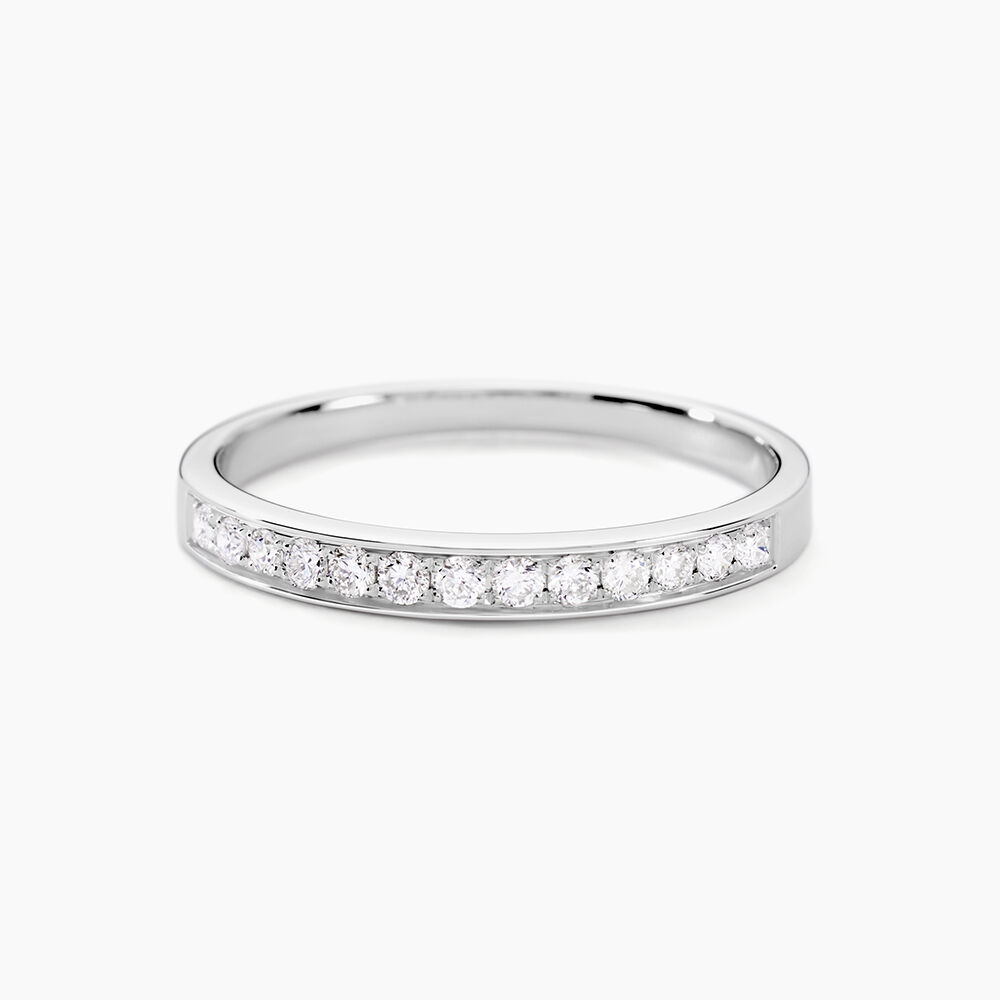 Alliance Rhea Or Blanc Diamant - Alliances avec pierres Femme | Marc Orian