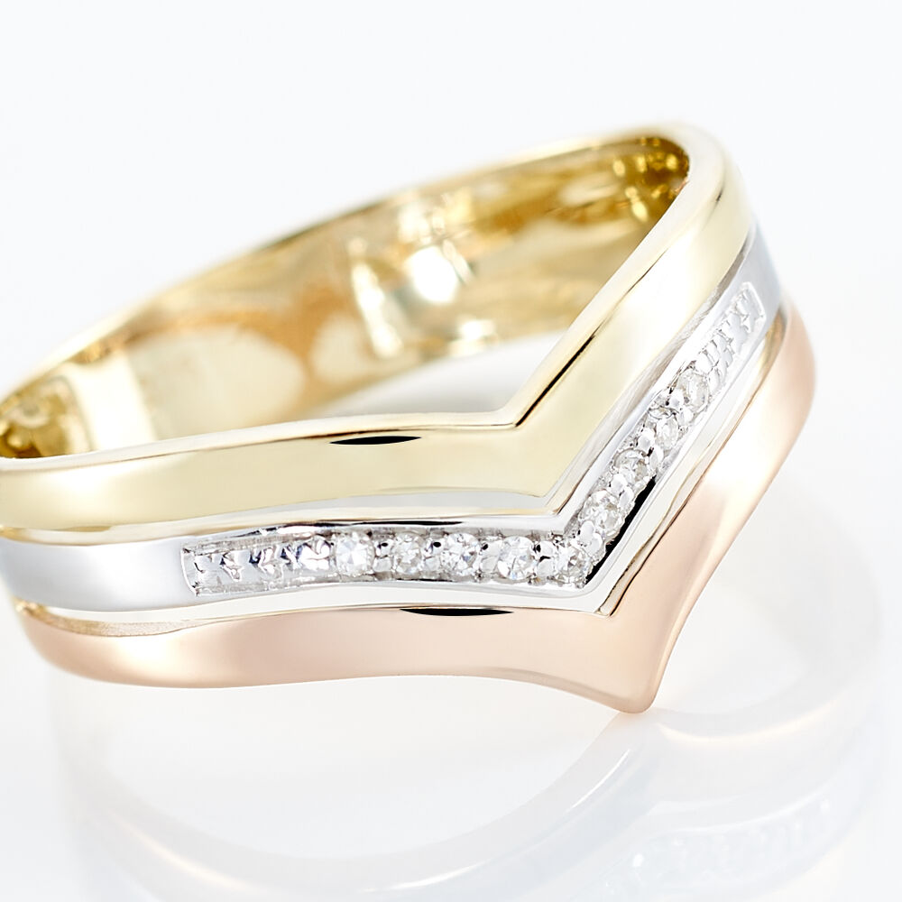 Bague Alix Or Tricolore Diamant - Parures de mariage Femme | Marc Orian