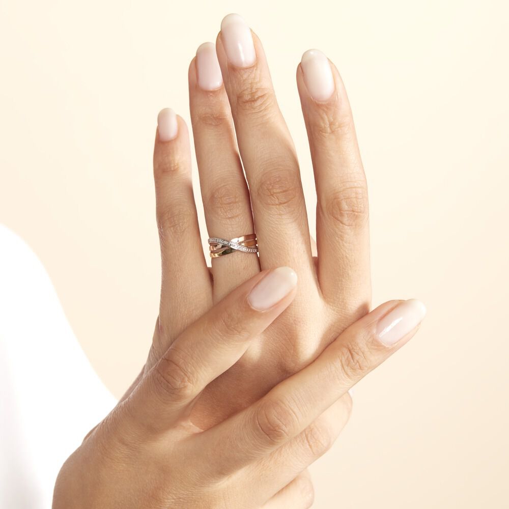 Bague Cramitia Or Tricolore Diamant - Bagues pierres précieuses Femme | Marc Orian
