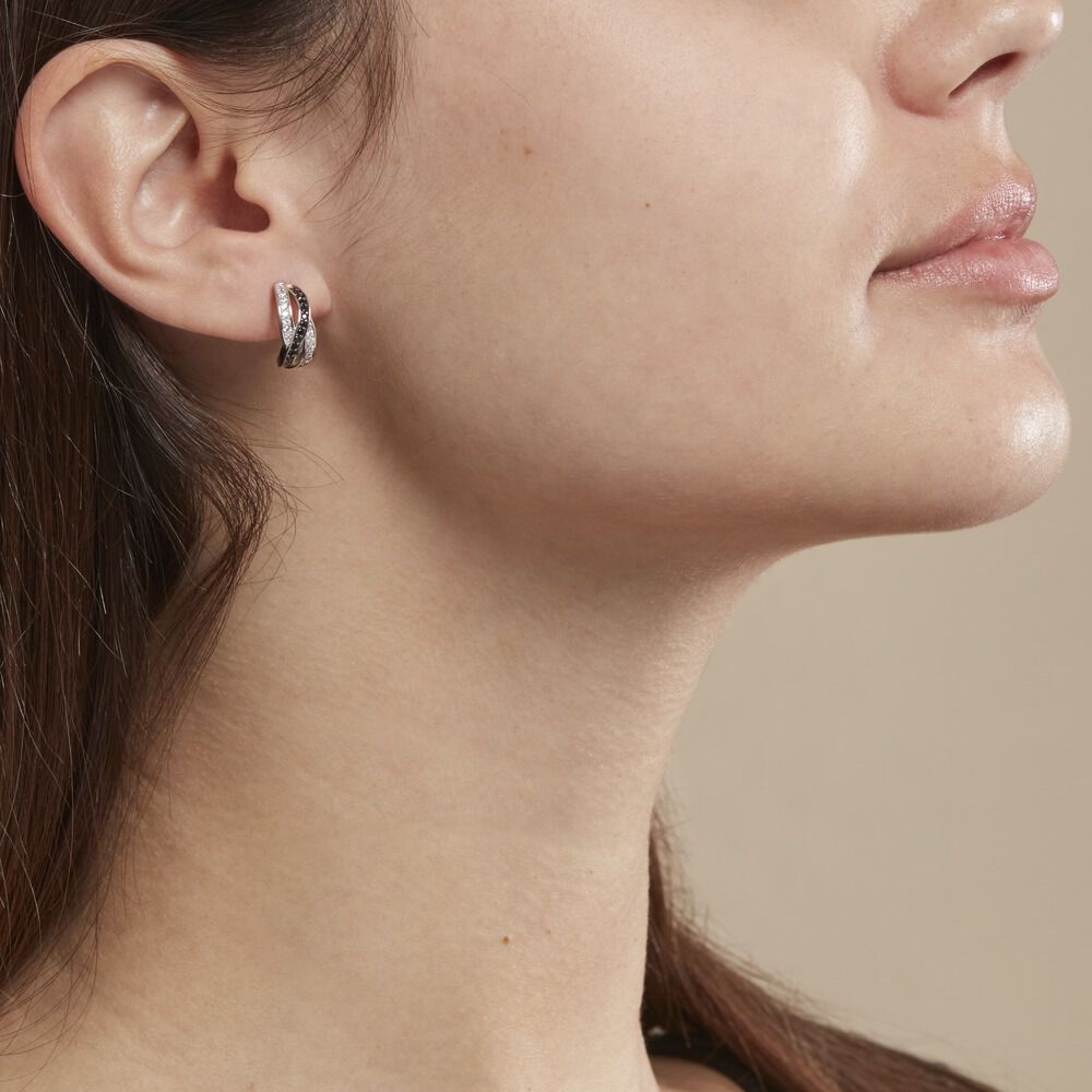 Boucles D'oreilles Puces Bethany Argent Blanc Oxyde De Zirconium - Puces Femme | Marc Orian