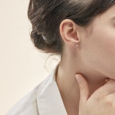 Boucles D'oreilles Puces Luann Or Blanc Topaze - Clous d'oreilles Femme | Marc Orian