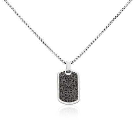 Collier Acier Blanc Sonad Oxydes De Zirconium - Colliers avec pierres Homme | Marc Orian