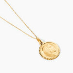 Pendentif Vierge Rond Strie Or Jaune - Bijoux personnalis&eacute;s Famille | Marc Orian
