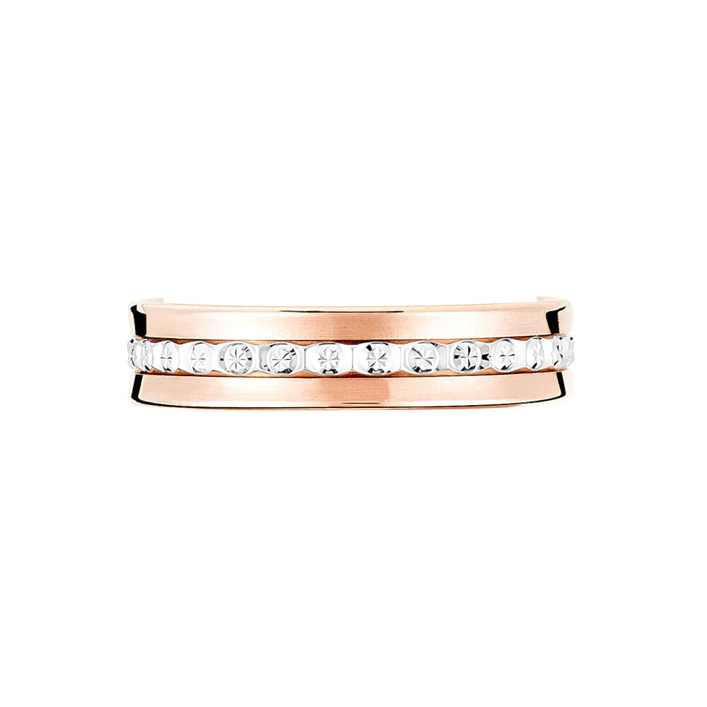 Alliance Fantaisie Diamantee Ruban Plat Or Bicolore - Alliances duo Unisex | Marc Orian