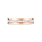 Alliance Fantaisie Diamantee Ruban Plat Or Bicolore - Alliances duo Unisex | Marc Orian