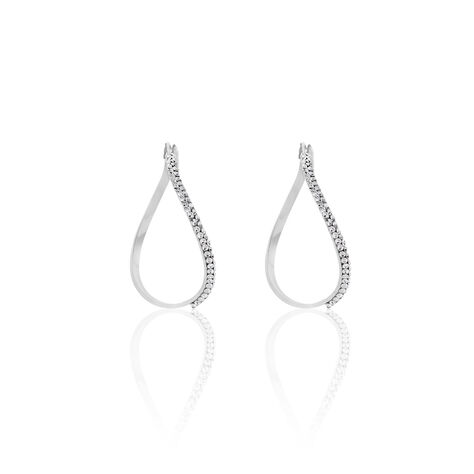 Créoles Honey Or Blanc Strass - Boucles d'oreilles Créoles Femme | Marc Orian