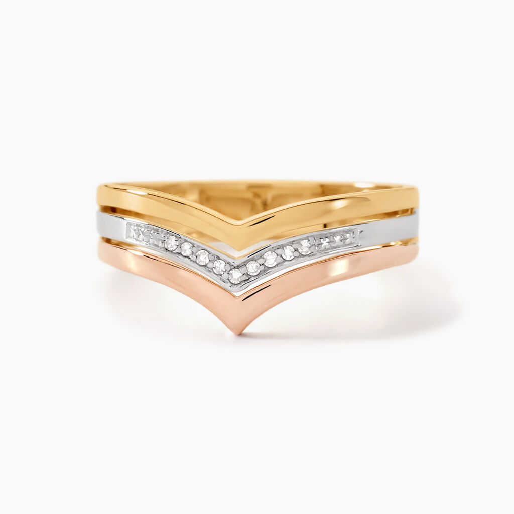 Bague Alix Or Tricolore Diamant - Bagues pierres précieuses Femme | Marc Orian