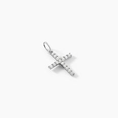 Pendentif Canice Croix Or Blanc Oxyde De Zirconium - Pendentifs Femme | Marc Orian