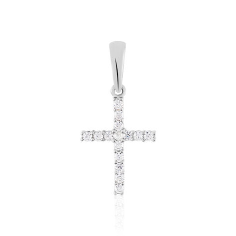 Pendentif Canice Croix Or Blanc Oxyde De Zirconium - Pendentifs Femme | Marc Orian