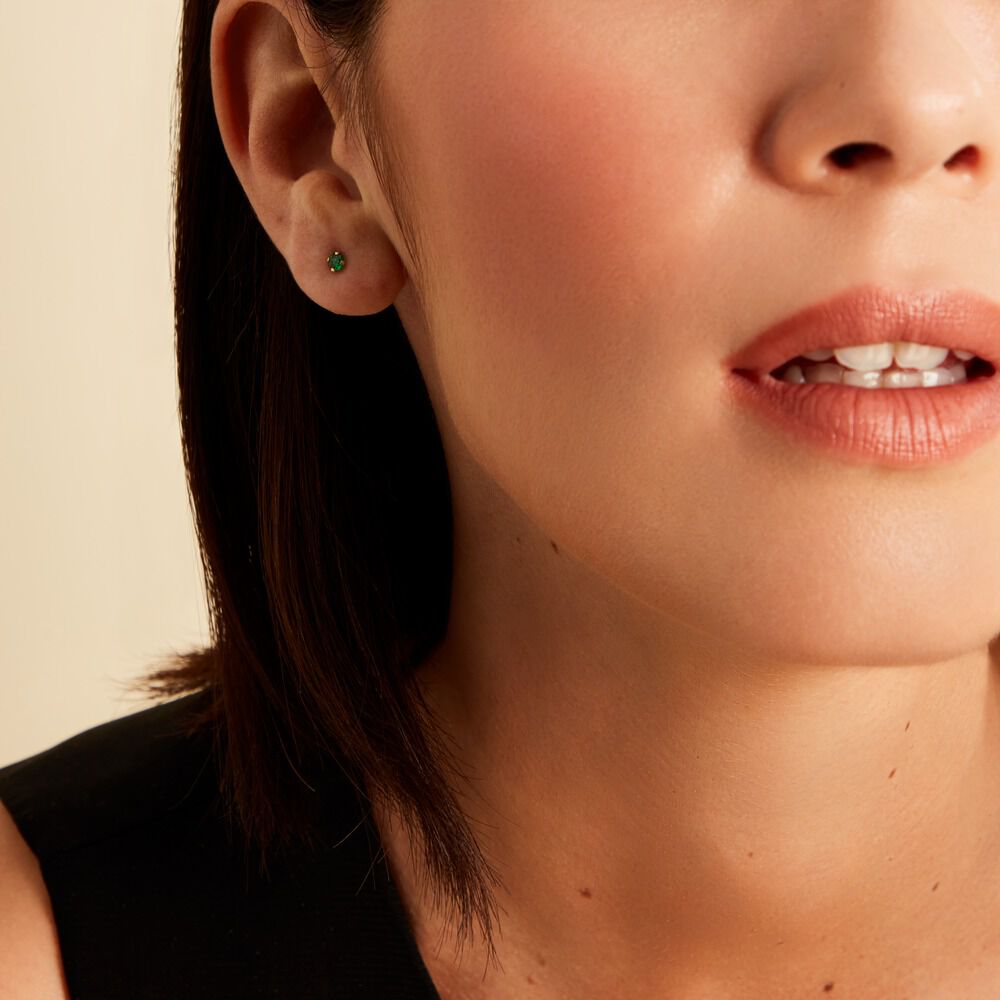 Boucles D'oreilles Puces Or Jaune Oxyde De Zirconium - Puces Femme | Marc Orian