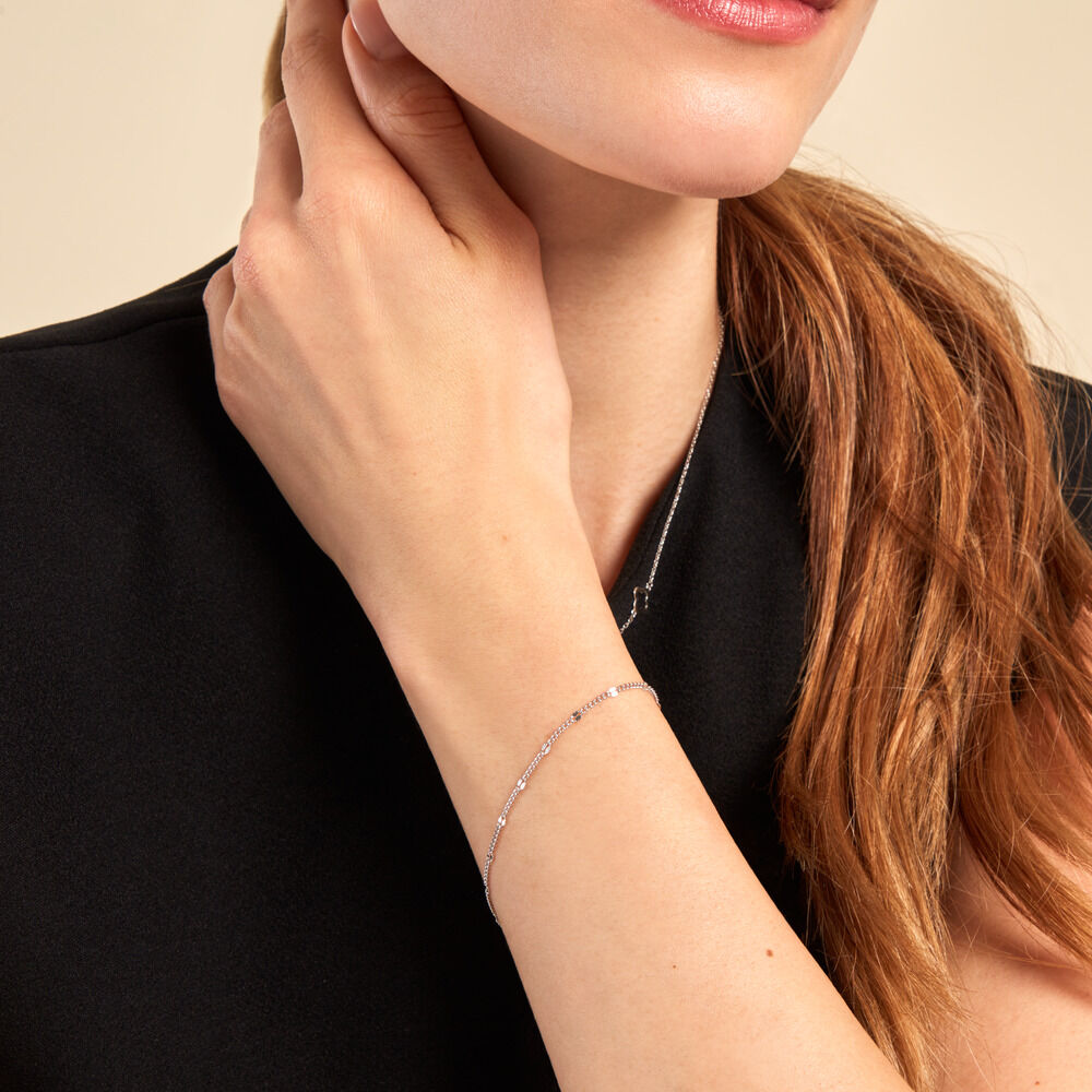Bracelet Tessie Argent Blanc - Bracelets chaînes Femme | Marc Orian