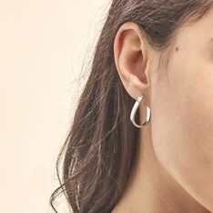 Créoles Silla Vrillees Fil Ovale Or Blanc - Boucles d'oreilles Créoles Femme | Marc Orian