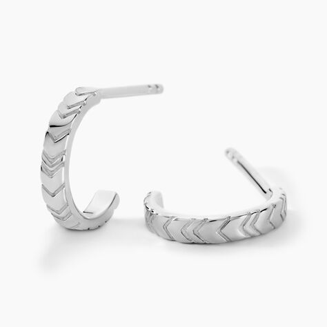 Cr&eacute;oles Jolene Argent Blanc - Cr&eacute;oles Femme | Marc Orian