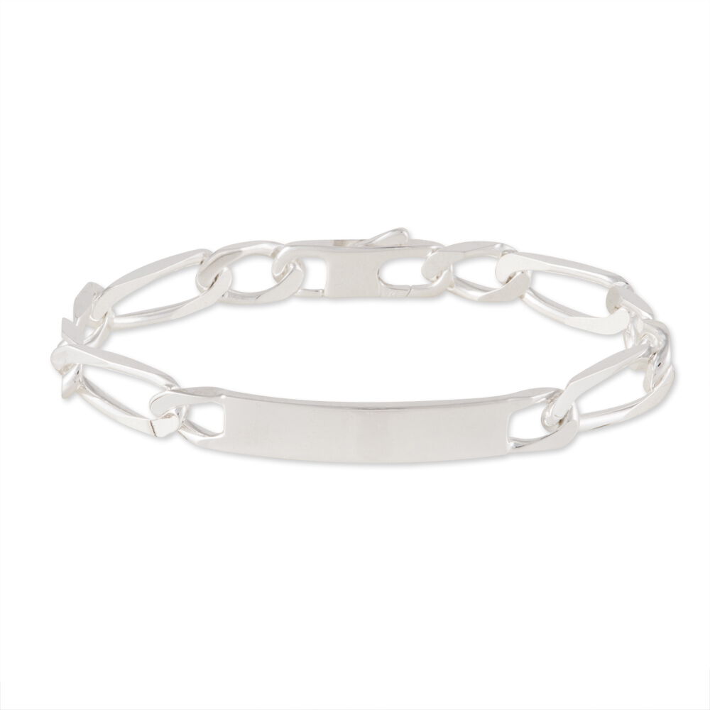 Bracelet Identité Vila Maille Alternee 1/2 Argent Blanc - Gourmettes Homme | Marc Orian