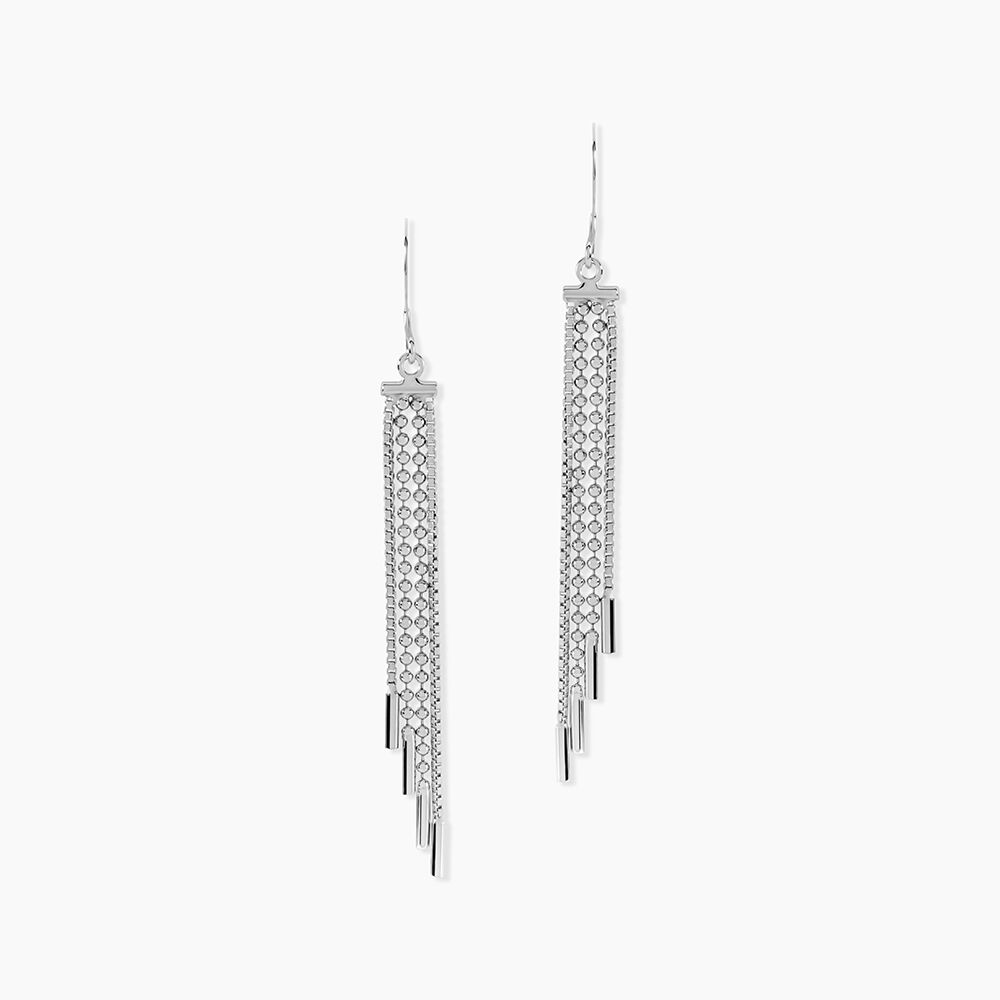 Boucles D'oreilles Pendantes Freja Argent Blanc - Pendantes Femme | Marc Orian