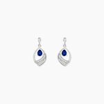 Boucles D'oreilles Puces Odila Or Blanc Saphir Et Diamant - Boucles d'oreilles mariage Femme | Marc Orian