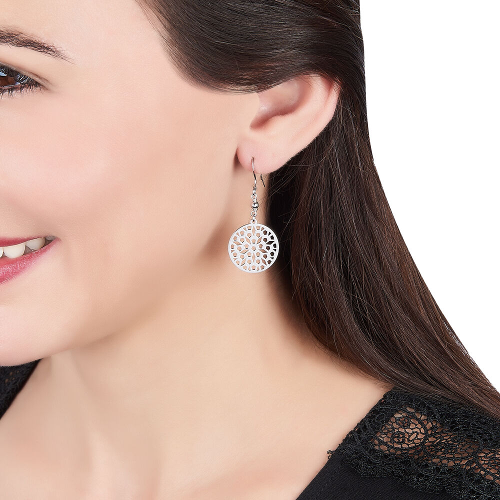 Boucles D'oreilles Pendantes Penelope Argent Blanc - Pendantes Femme | Marc Orian