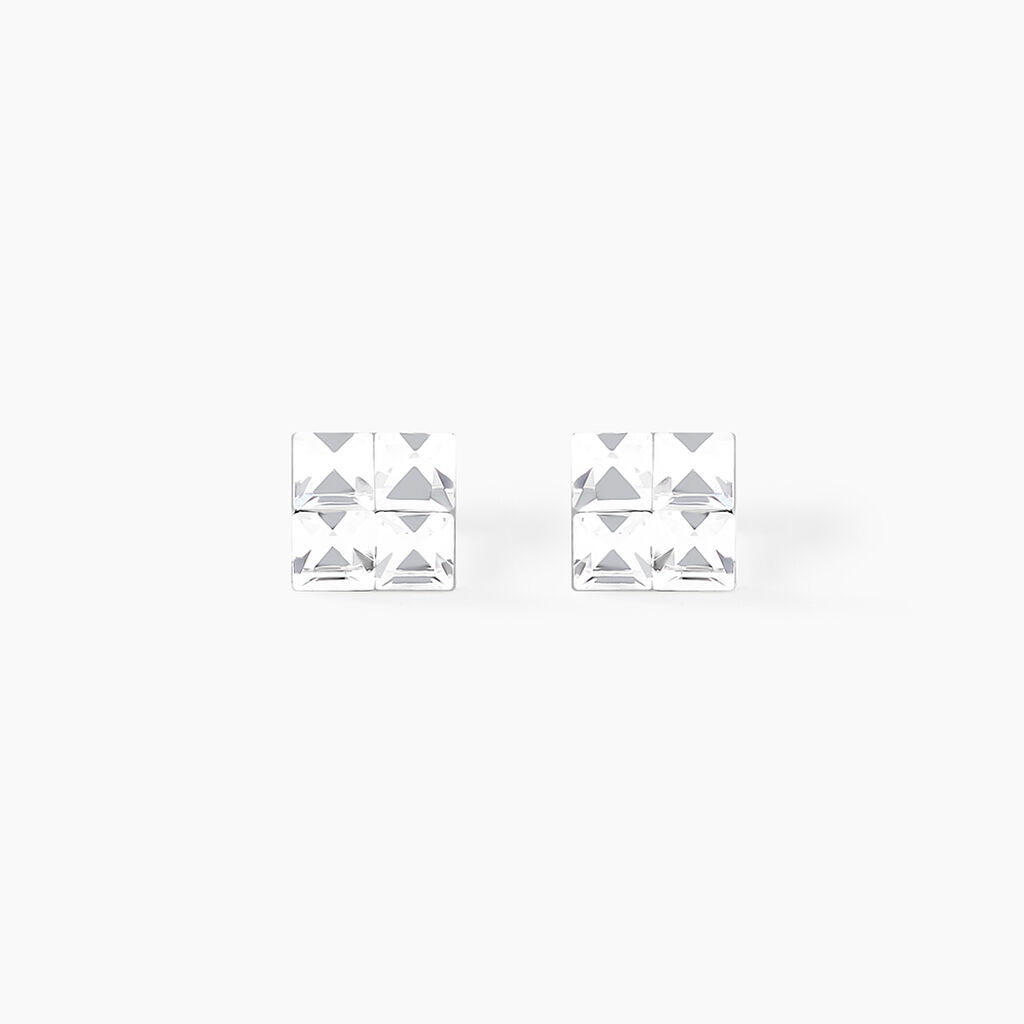 Boucles D'oreilles Puces Eve Argent Blanc Oxyde De Zirconium - Puces Femme | Marc Orian