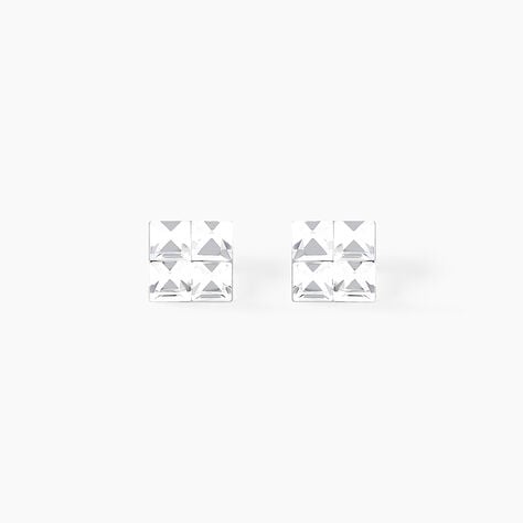 Boucles D'oreilles Puces Eve Argent Blanc Oxyde De Zirconium - Puces Femme | Marc Orian
