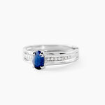 Bague Sylvestine Or Blanc Saphir Et Diamant - Solitaires Femme | Marc Orian
