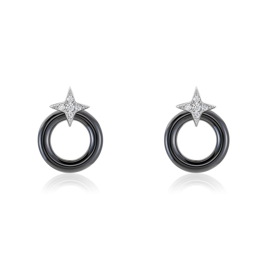 Boucles D'oreilles Pendantes Merelle Argent Blanc C&eacute;ramique Oxyde - Pendantes Femme | Marc Orian