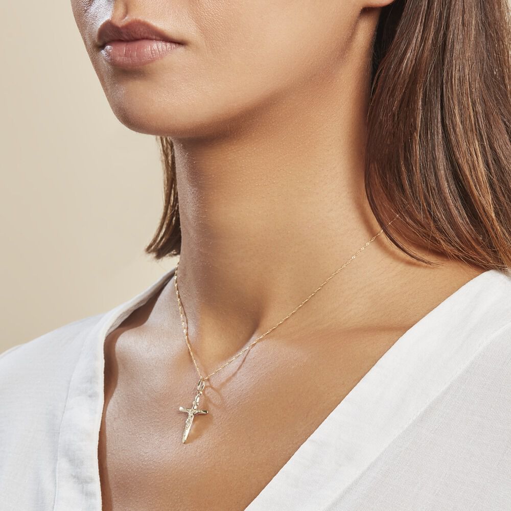 Pendentif Damian Croix Or Jaune - Pendentifs Unisex | Marc Orian