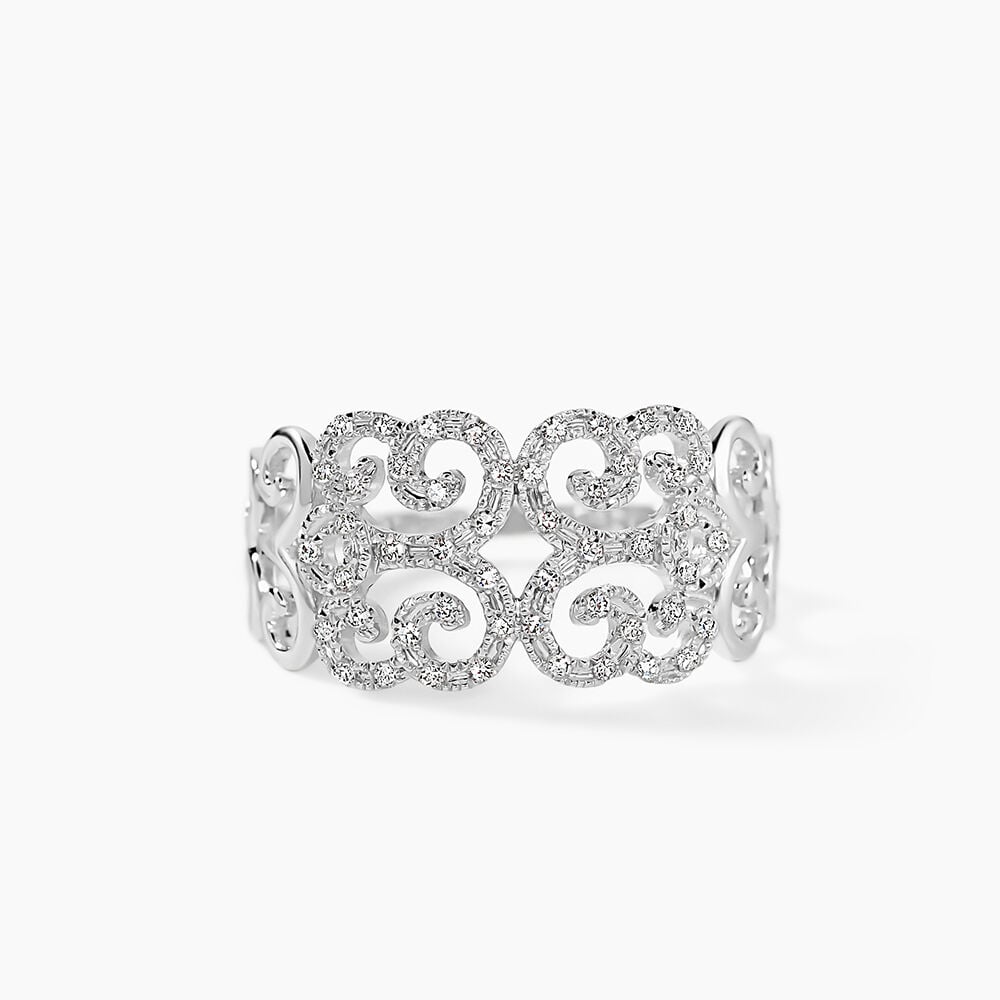 Bague Arabesque Or Blanc Diamant - Bagues pierres pr&eacute;cieuses Femme | Marc Orian