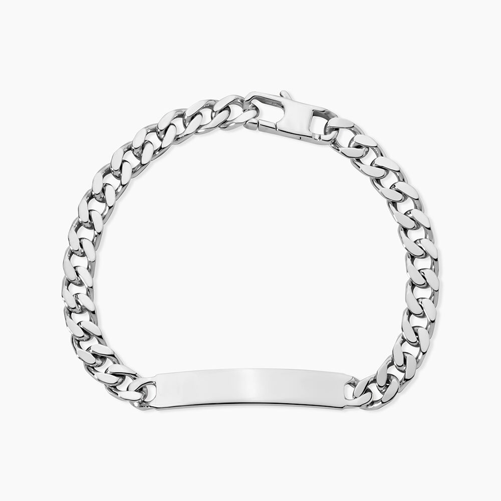 Bracelet Identit&eacute; Argent Blanc Casper - Gourmettes Homme | Marc Orian