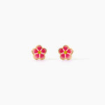 Boucles D'Oreilles Puces Syna Fleur Argent Dor&eacute; A L'Or 750/1000 - Puces Enfant | Marc Orian
