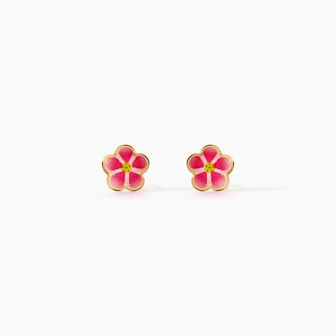 Boucles D'Oreilles Puces Syna Fleur Argent Dor&eacute; A L'Or 750/1000 - Puces Enfant | Marc Orian