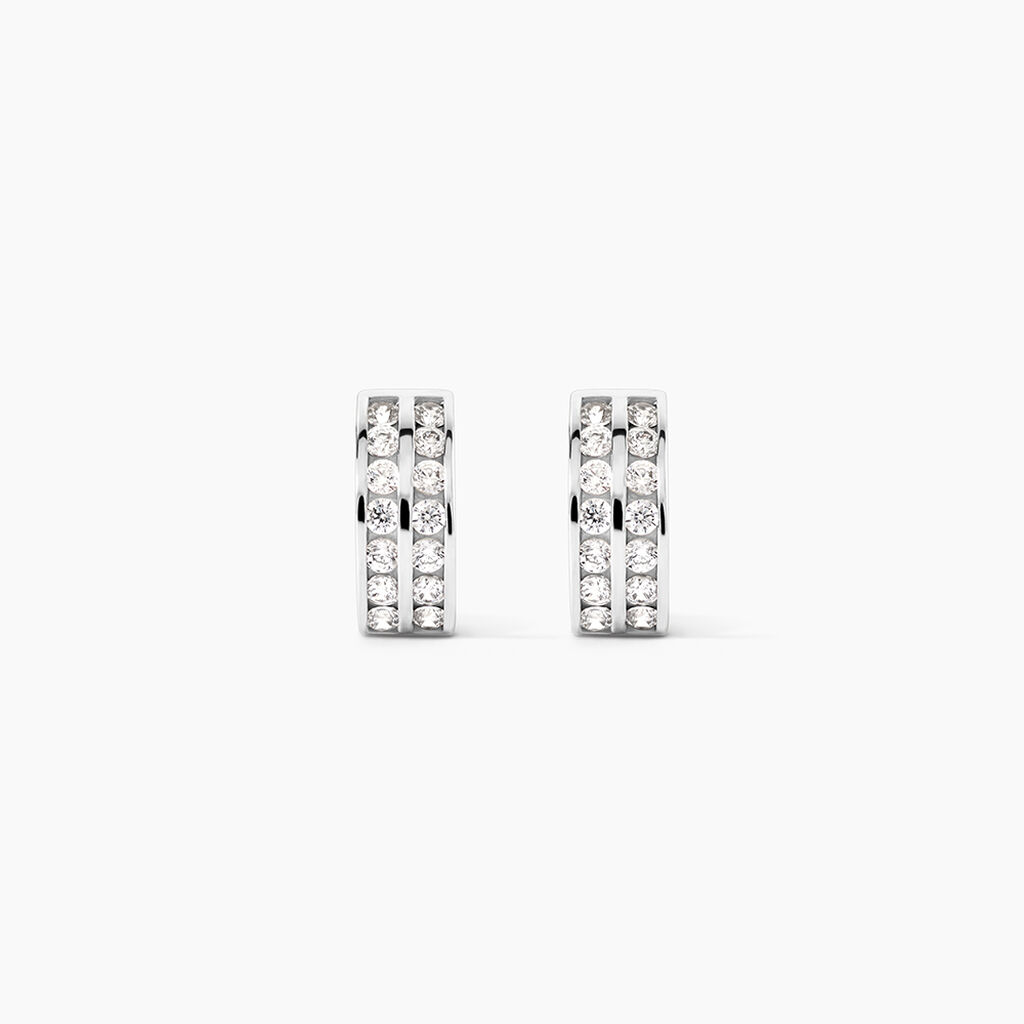 Cr&eacute;oles Jacobee Rondes Or Blanc Oxyde De Zirconium - Cr&eacute;oles Femme | Marc Orian