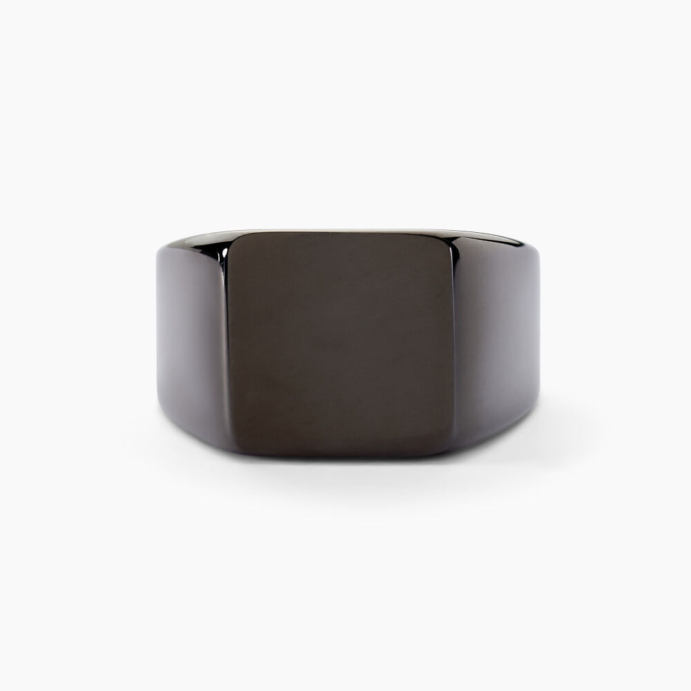 Chevalière Winebald Acier Noir - Chevalières Homme | Marc Orian