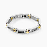 Bracelet Jourdan Zephir Acier Bicolore Dore / Blanc - Bracelets cha&icirc;nes Homme | Marc Orian