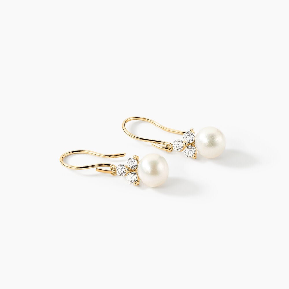 Boucles D'oreilles Pendantes Taissia Or Jaune Perle De Culture - Boucles d'oreilles mariage Femme | Marc Orian