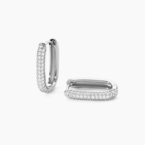 Cr&eacute;oles Madame Argent Blanc Oxyde De Zirconium - Cr&eacute;oles Femme | Marc Orian