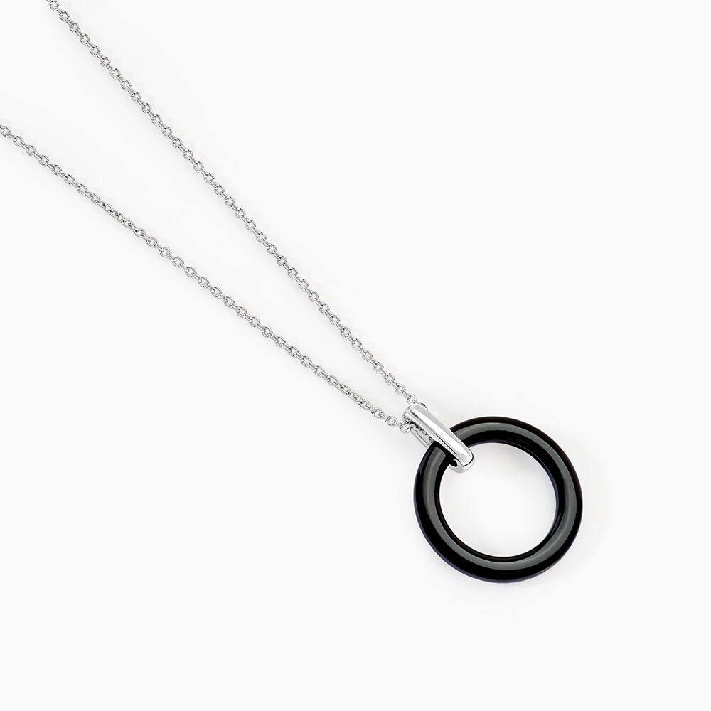 Collier Natacha Cera Argent Blanc C&eacute;ramique Et Oxyde De Zirconium - Colliers avec pierres Femme | Marc Orian