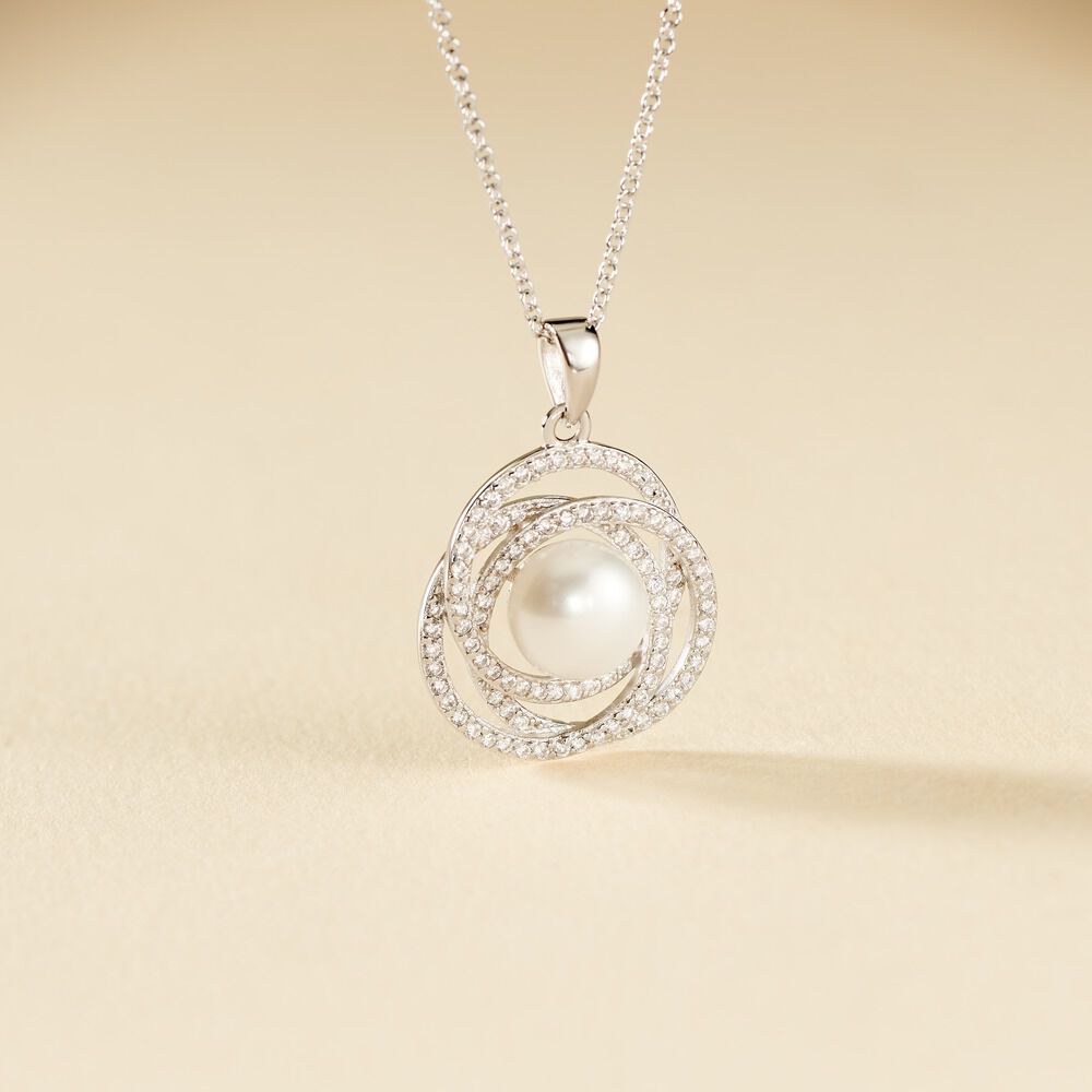 Collier Matilda Argent Blanc Perle De Culture Et Oxyde De Zirconium -  Femme | Marc Orian