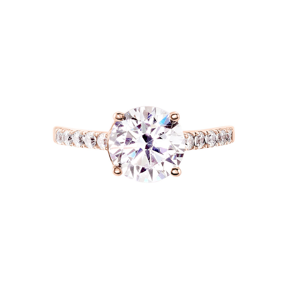 Bague Terese Or Rose Oxyde De Zirconium - Solitaires Femme | Marc Orian