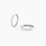 Cr&eacute;oles Classique Argent Blanc Jussi Oxyde De Zirconium - Cr&eacute;oles Femme | Marc Orian