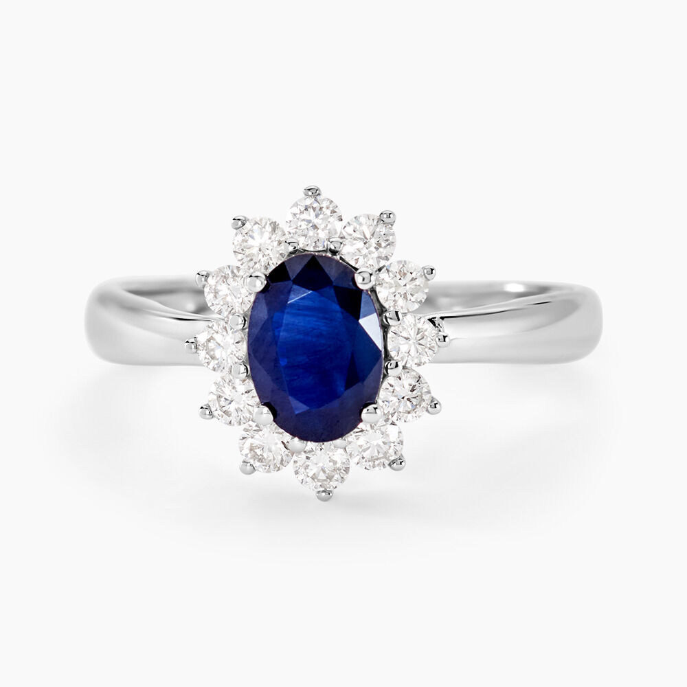 Bague Or Blanc Saphir Diamants - Solitaires Femme | Marc Orian