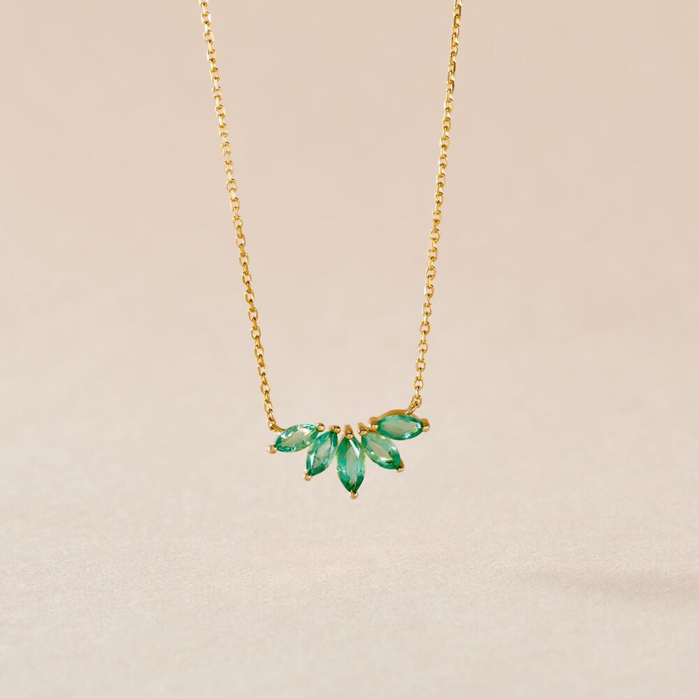 Collier Josslyn Or Jaune Emeraude - Colliers avec pierres Femme | Marc Orian