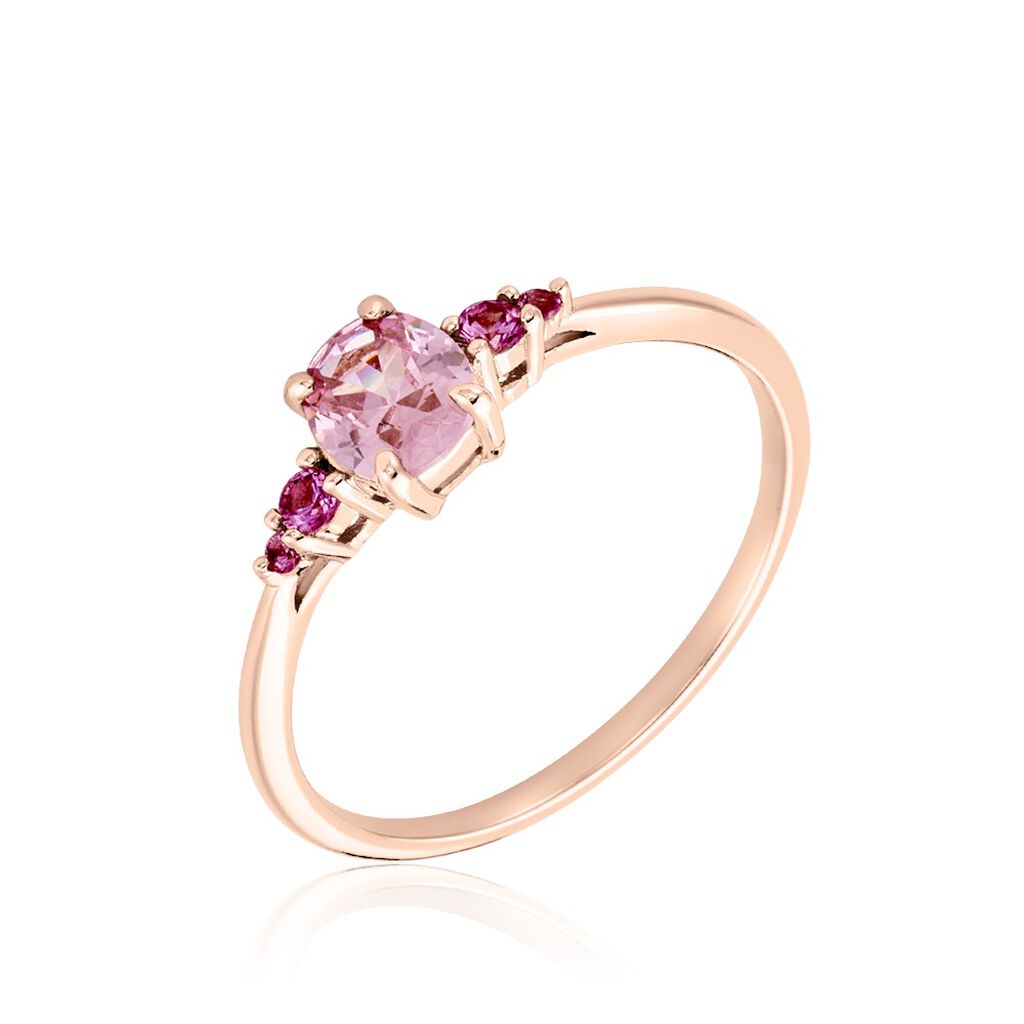 Bague Rainbow Argent Rose Oxyde De Zirconium - Solitaires Femme | Marc Orian