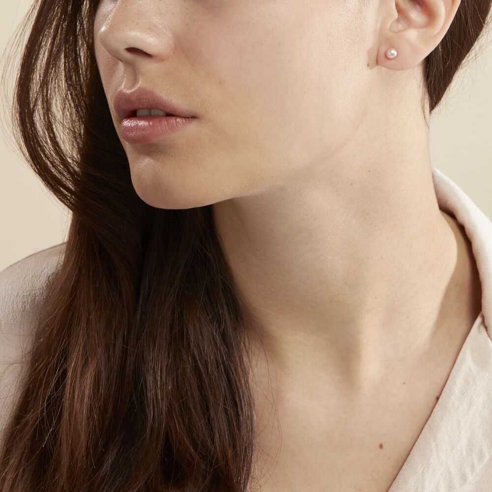 Boucles D'oreilles Puces Ursulina Or Jaune Perle De Culture - Boucles d'oreilles mariage Femme | Marc Orian