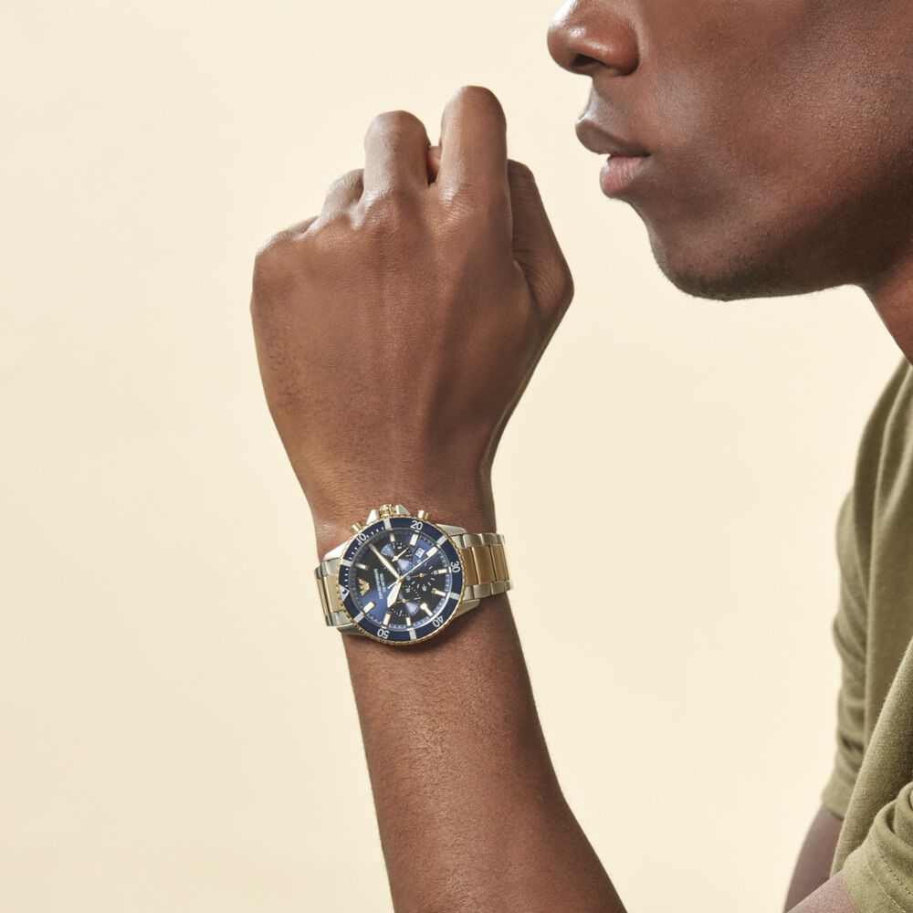 Montre emporio armani on sale homme bleu