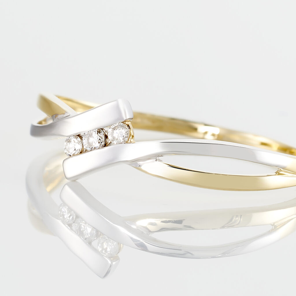Bague Brixia Or Bicolore Diamant - Bagues fiançailles Femme | Marc Orian