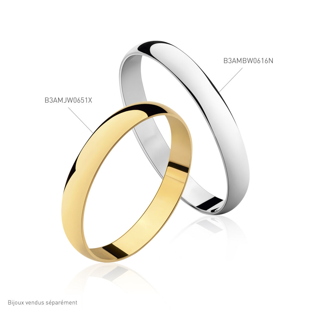 Alliance Meredithe Demi Jonc Classique Or Blanc - Alliances duo Famille | Marc Orian