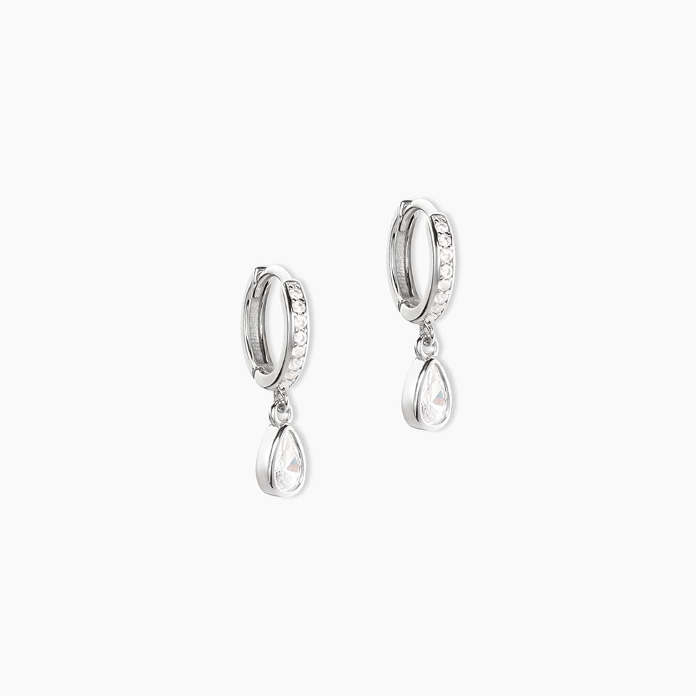 Cr&eacute;oles Yvane Argent Blanc Oxyde De Zirconium - Cr&eacute;oles Femme | Marc Orian